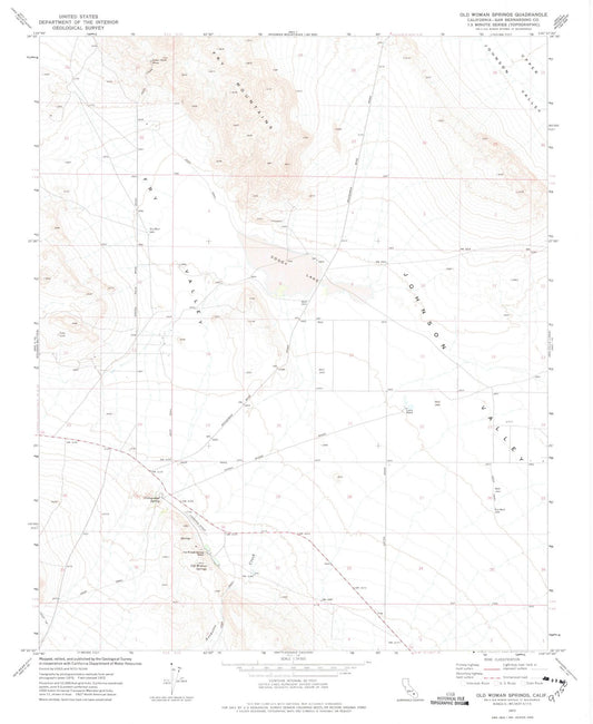 1972 Old Woman Springs, CA - California - USGS Topographic Map