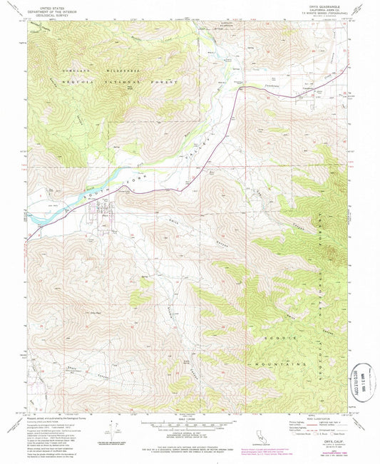1972 Onyx, CA - California - USGS Topographic Map