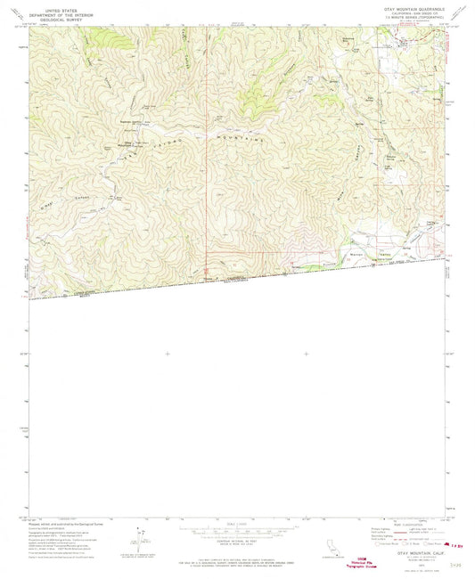 1972 OTAY Mountain, CA - California - USGS Topographic Map