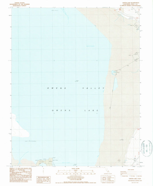 1987 Owens Lake, CA - California - USGS Topographic Map