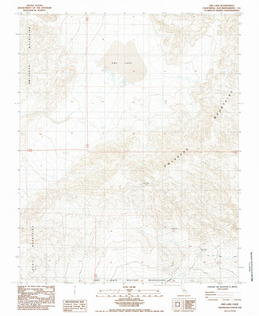 1985 Owl Lake, CA - California - USGS Topographic Map