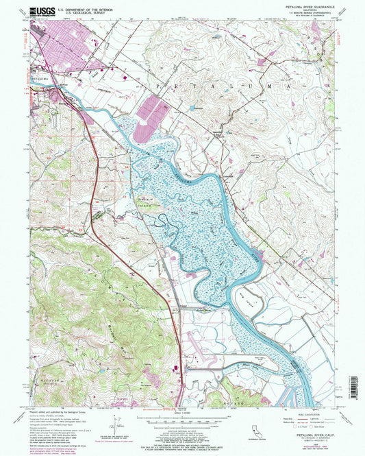 1954 Petaluma River, CA - California - USGS Topographic Map