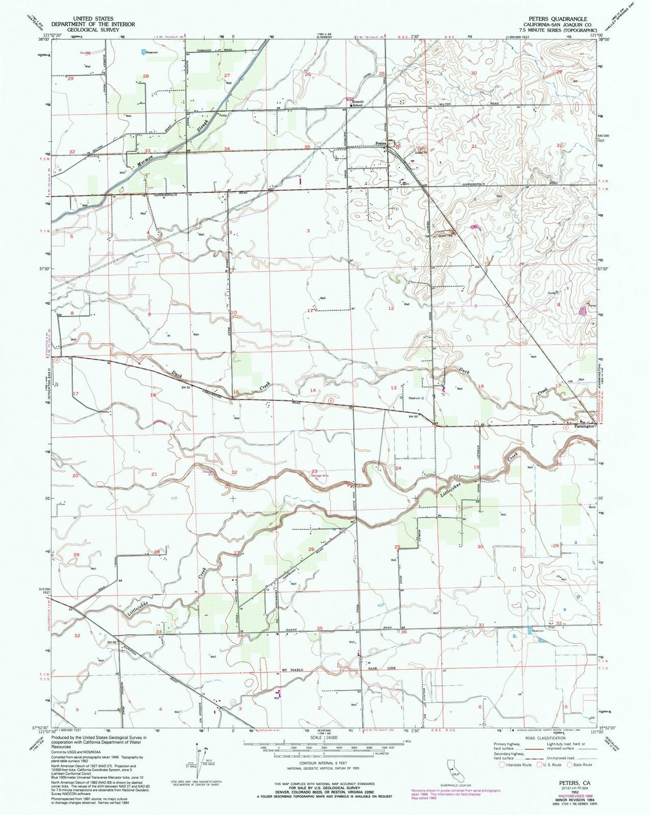 1952 Peters, CA - California - USGS Topographic Map