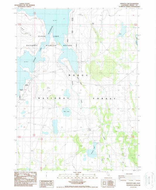 1988 Pinnacle Lake, CA - California - USGS Topographic Map