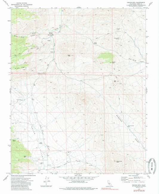 1972 Pinyon MTN, CA - California - USGS Topographic Map