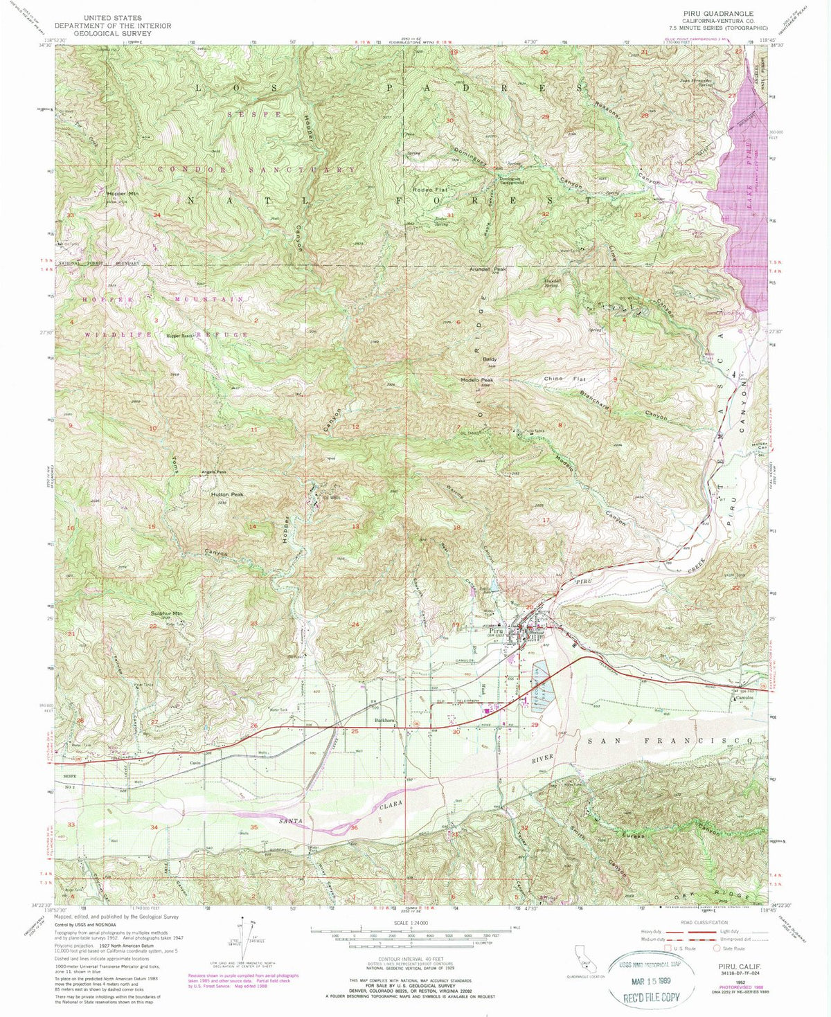1952 Piru, CA - California - USGS Topographic Map