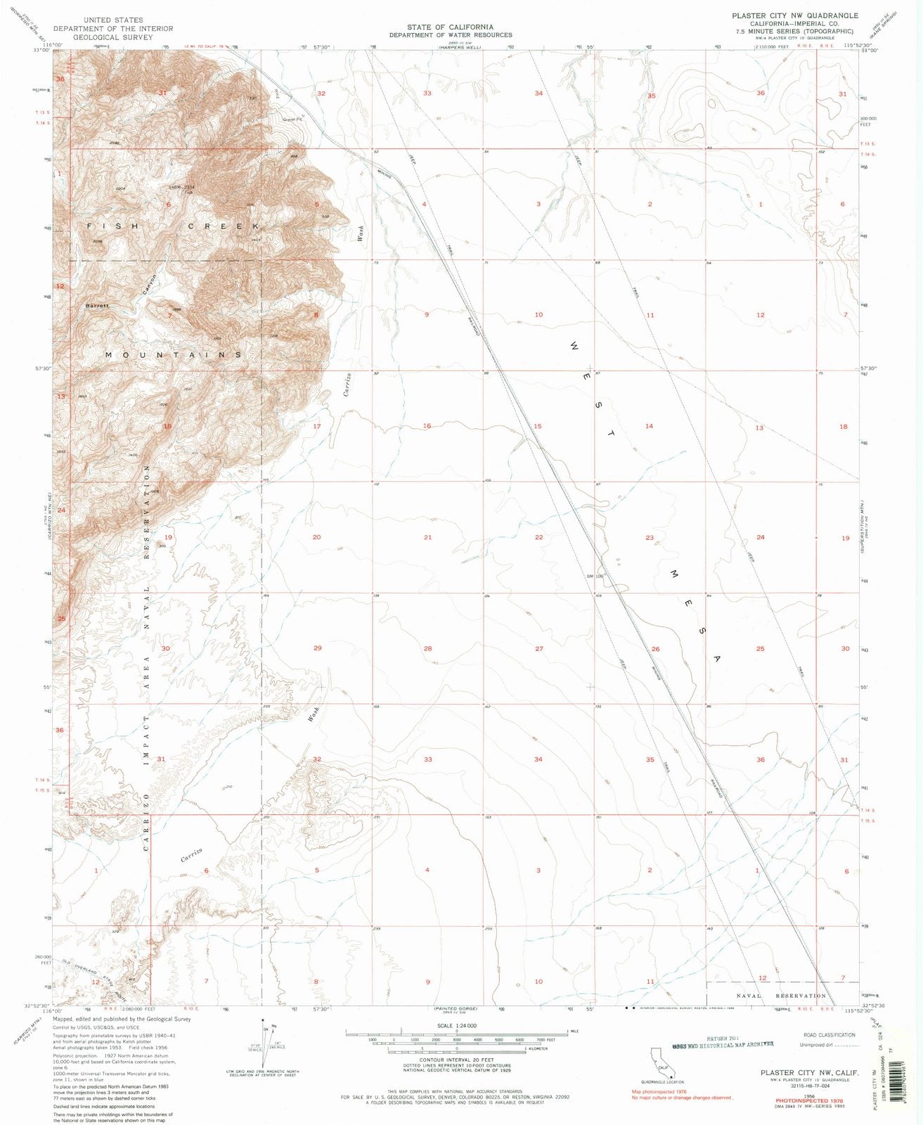 1956 Plaster City, CA - California - USGS Topographic Map