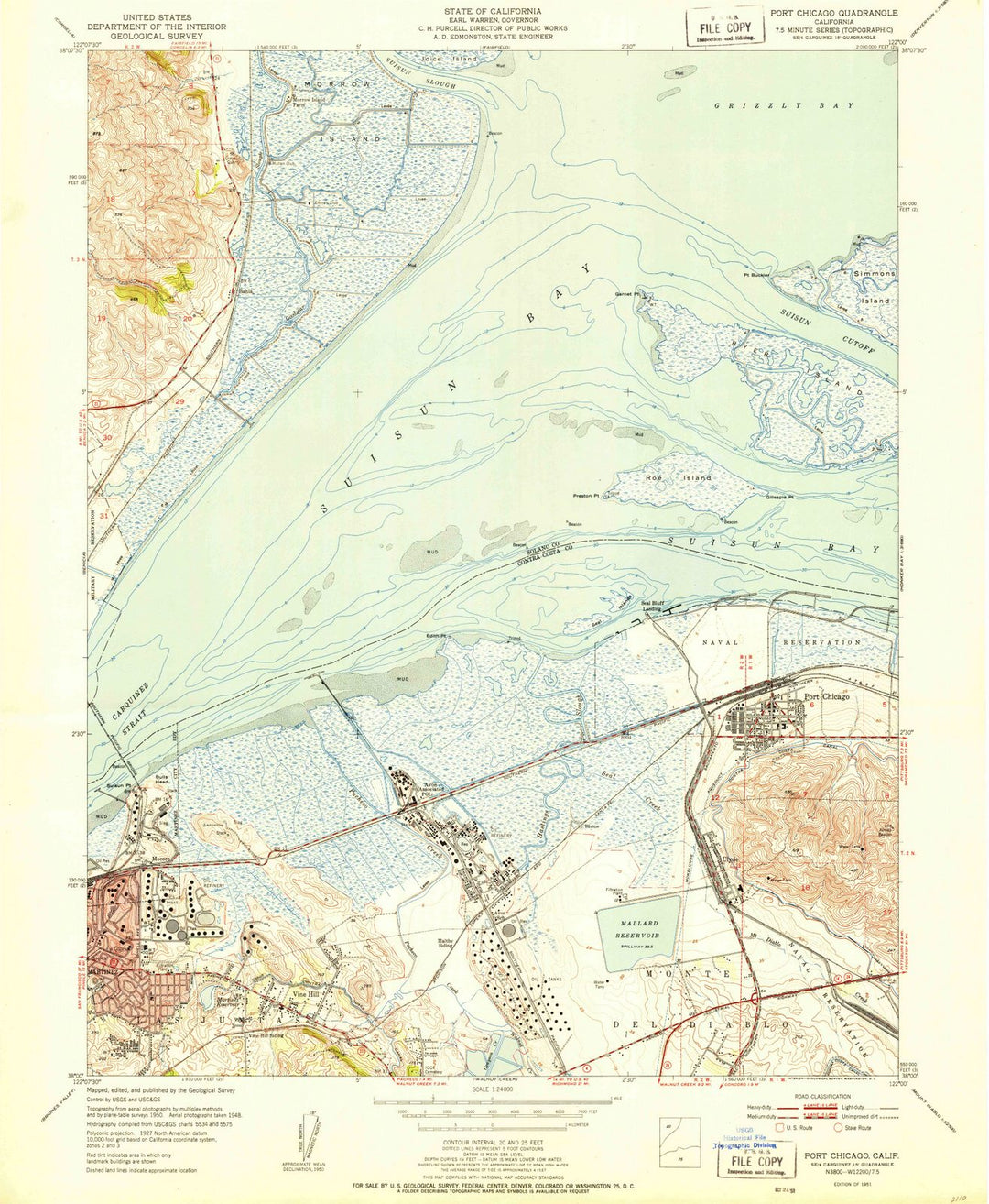 1951 Port Chicago, CA - California - USGS Topographic Map