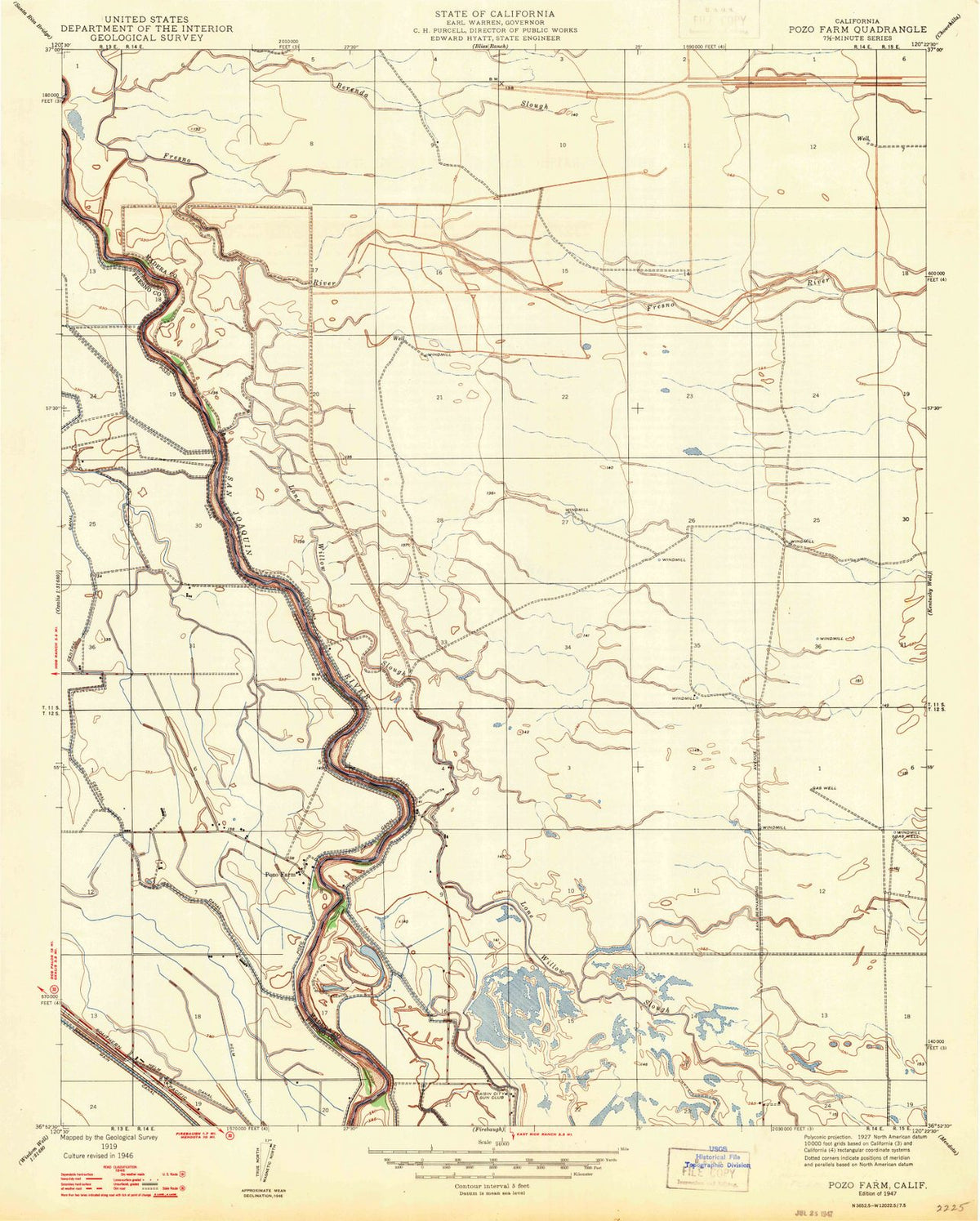 1947 Pozo Farm, CA - California - USGS Topographic Map