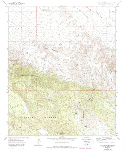1972 Rattlesnake Canyon, CA - California - USGS Topographic Map
