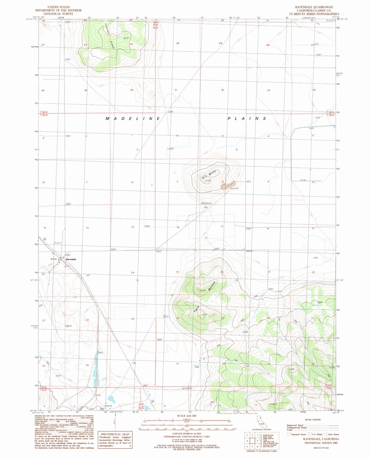 1989 Ravendale, CA - California - USGS Topographic Map