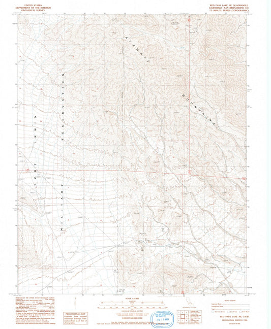 1986 Red Pass Lake, CA - California - USGS Topographic Map
