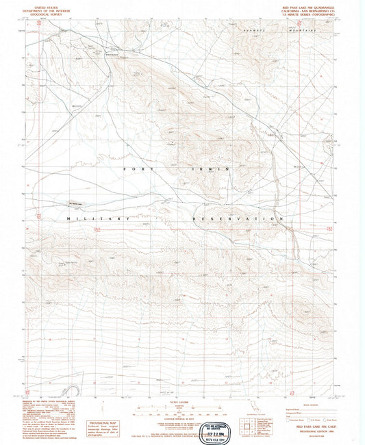 1986 Red Pass Lake, CA - California - USGS Topographic Map v2