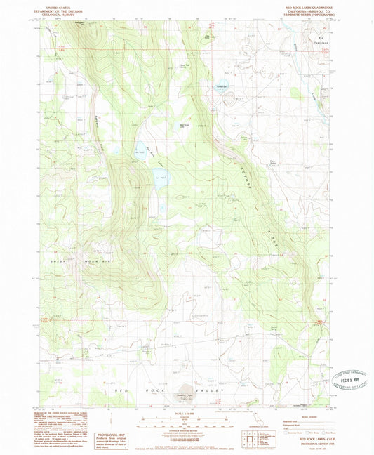 1985 Red Rock Lakes, CA - California - USGS Topographic Map