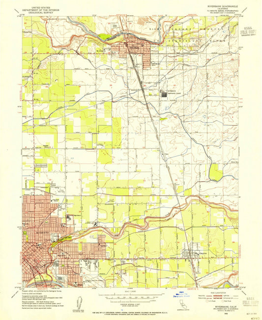 1953 Riverbank, CA - California - USGS Topographic Map