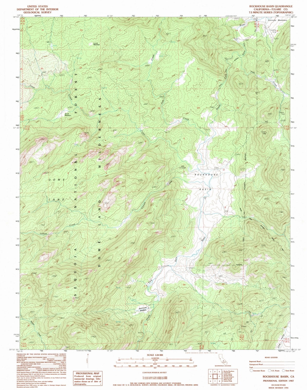 1987 Rockhouse Basin, CA - California - USGS Topographic Map