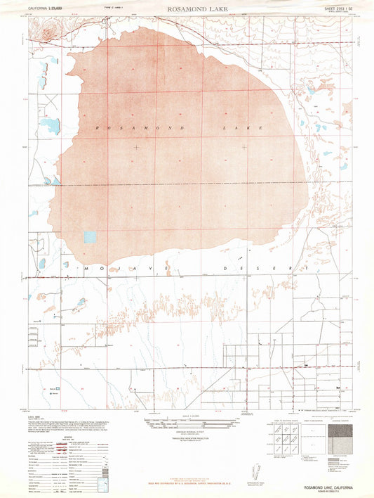 1947 Rosamond Lake, CA - California - USGS Topographic Map