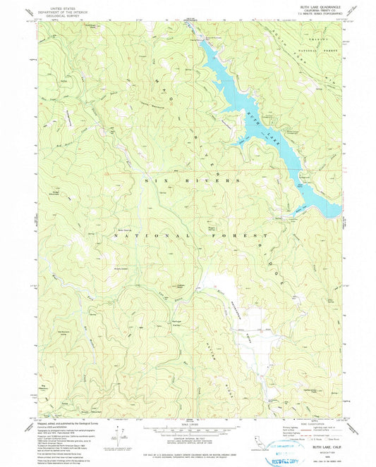 1978 Ruth Lake, CA - California - USGS Topographic Map