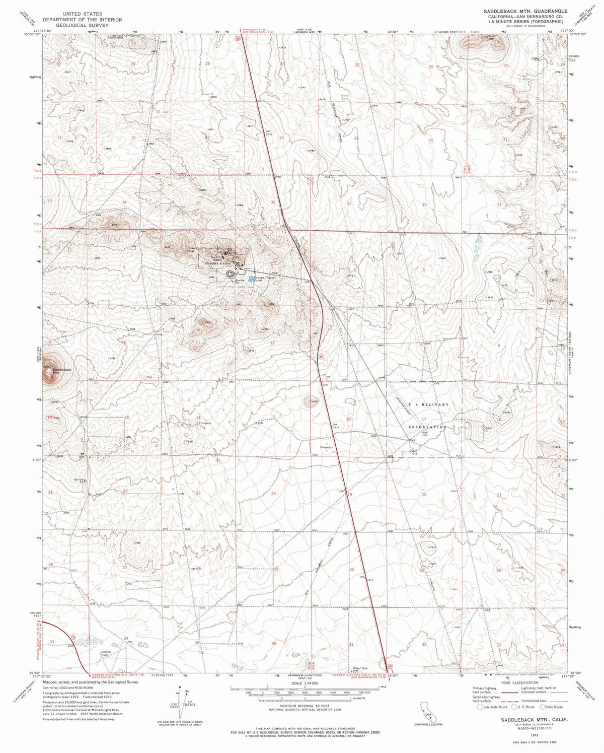 1973 Saddleback MTN, CA - California - USGS Topographic Map