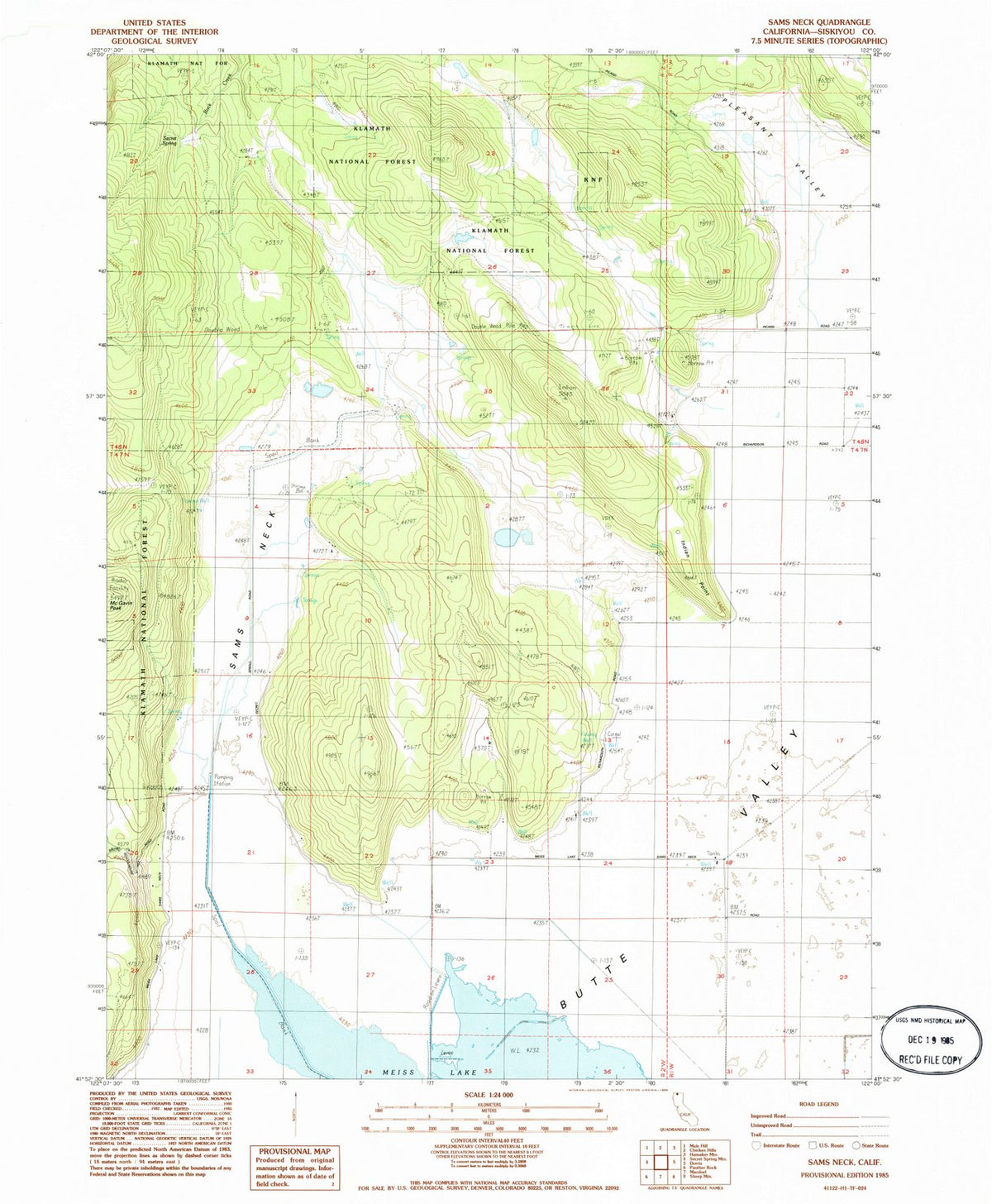 1985 Samsck, CA - California - USGS Topographic Map