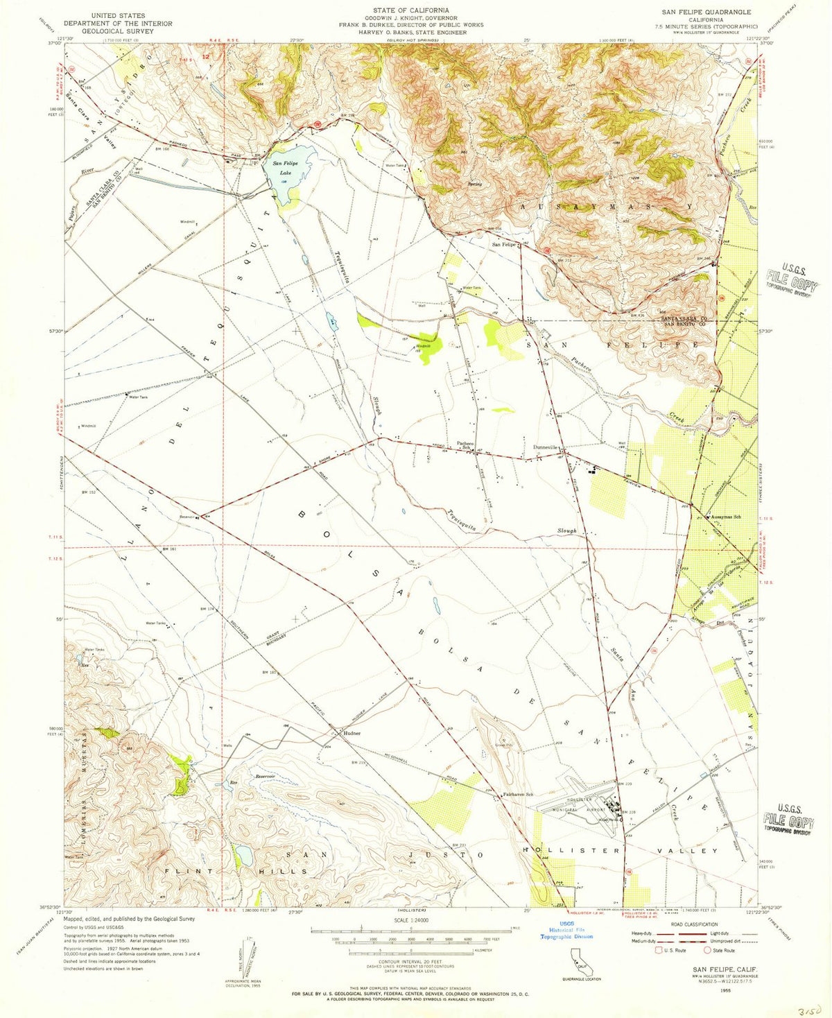 1955 San Felipe, CA - California - USGS Topographic Map
