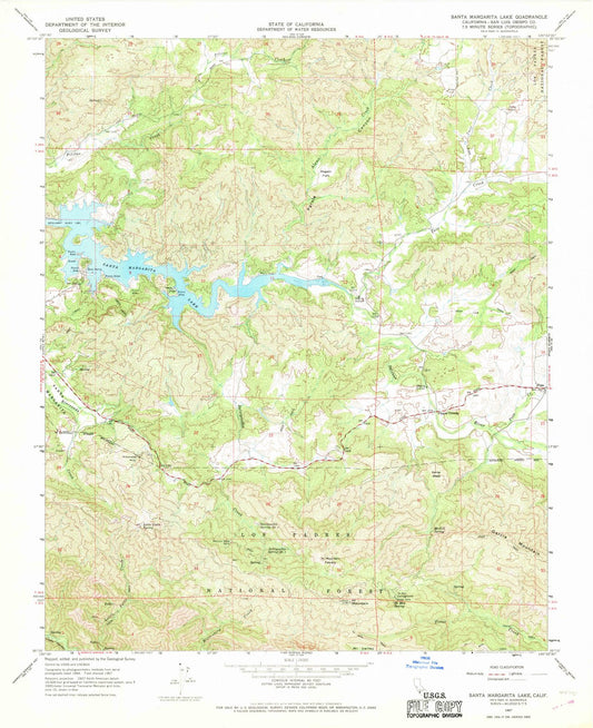 1967 Santa Margarita Lake, CA - California - USGS Topographic Map