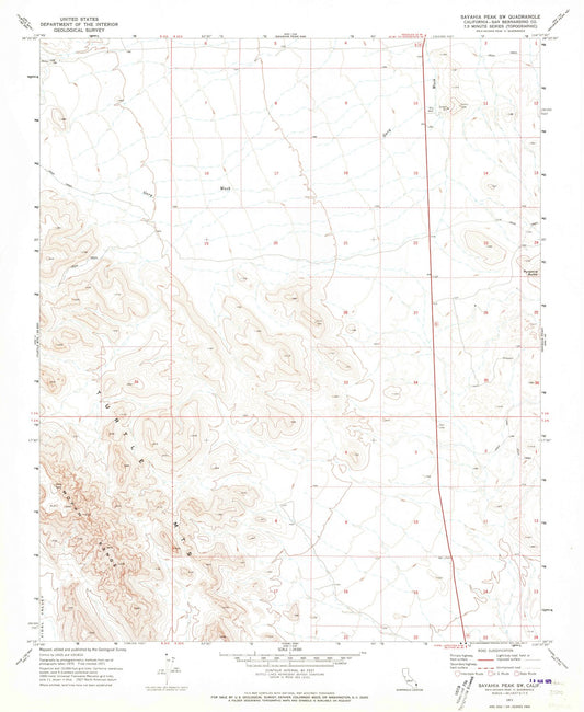 1971 Savahia Peak, CA - California - USGS Topographic Map v3