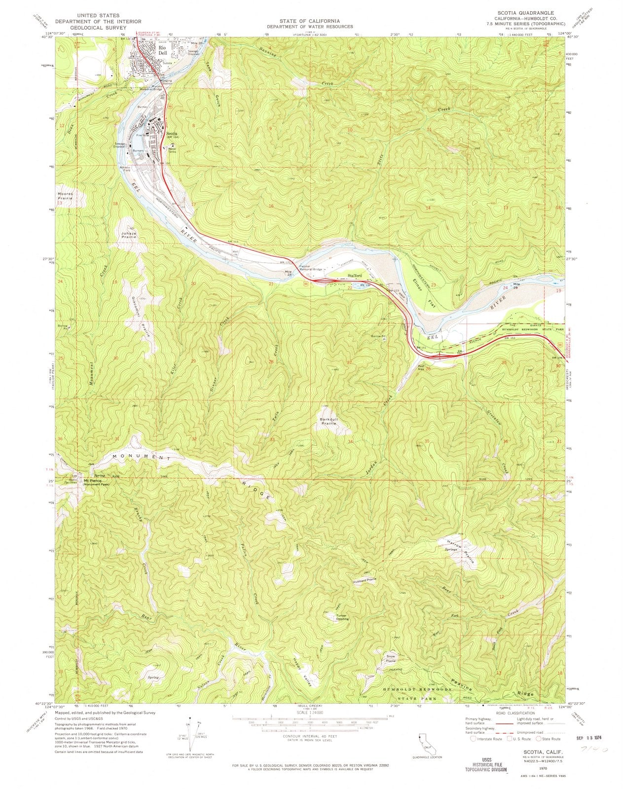 1970 Scotia, CA - California - USGS Topographic Map