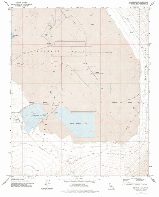 1973 Searles Lake, CA - California - USGS Topographic Map