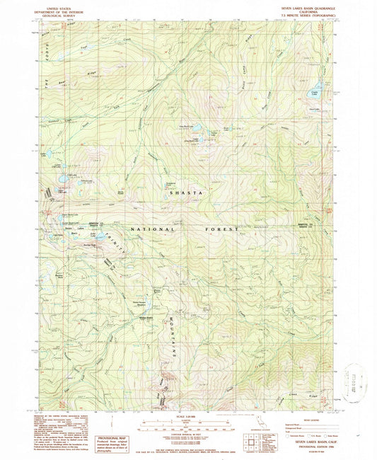1986 Seven Lakes Basin, CA - California - USGS Topographic Map