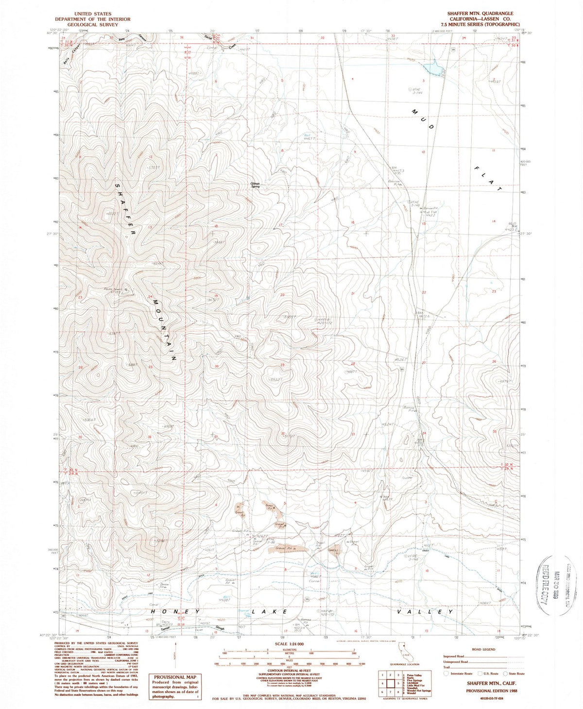 1988 Shaffer MTN, CA - California - USGS Topographic Map