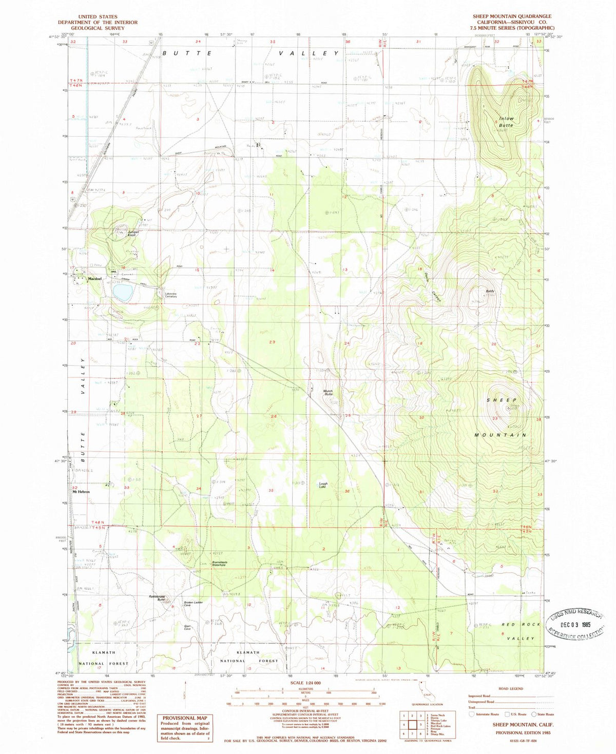 1985 Sheep Mountain, CA - California - USGS Topographic Map