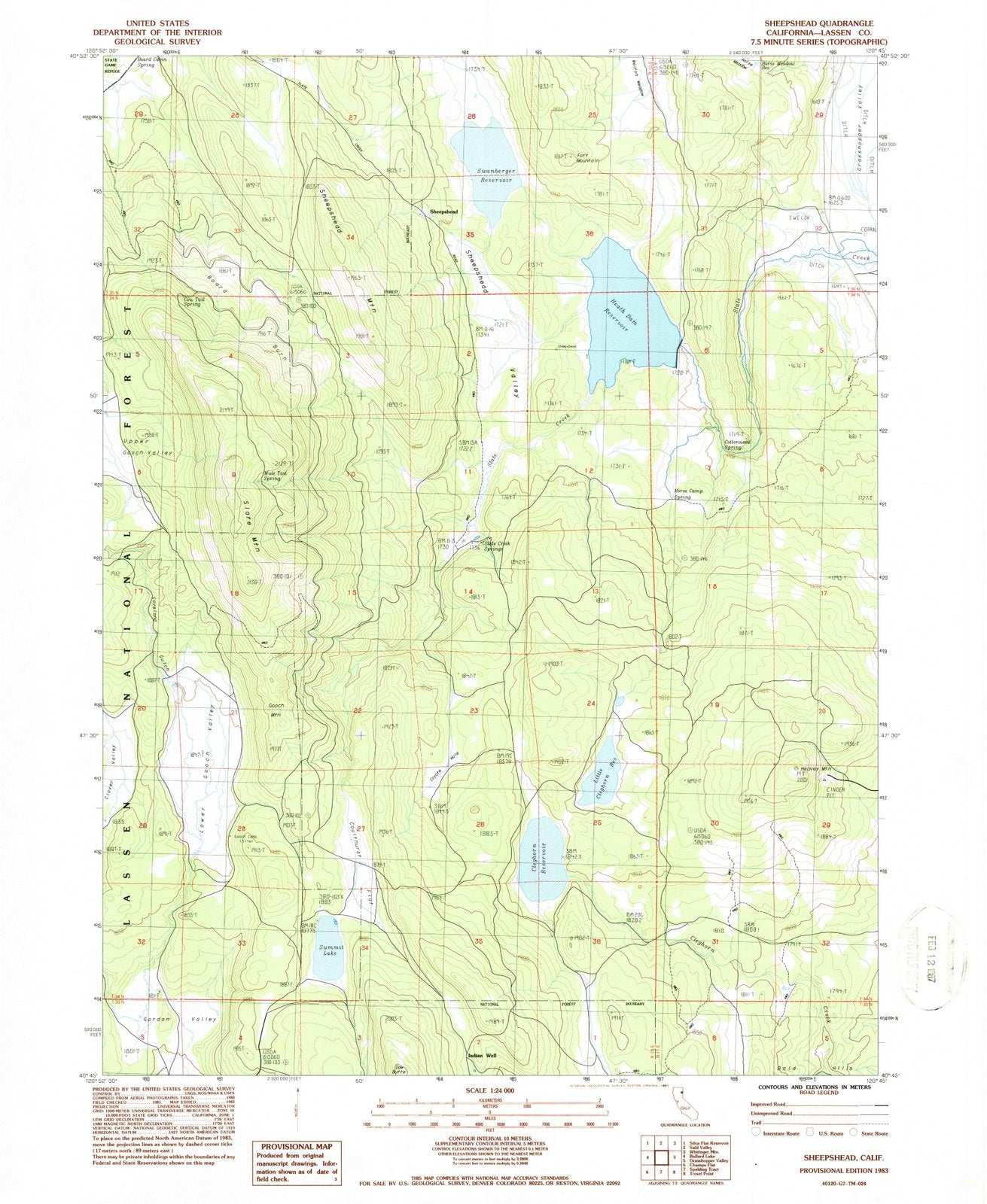1983 Sheepshead, CA - California - USGS Topographic Map
