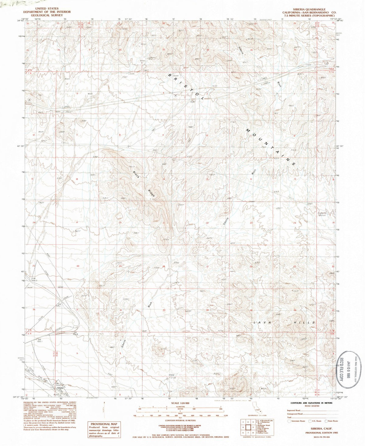 1985 Siberia, CA - California - USGS Topographic Map