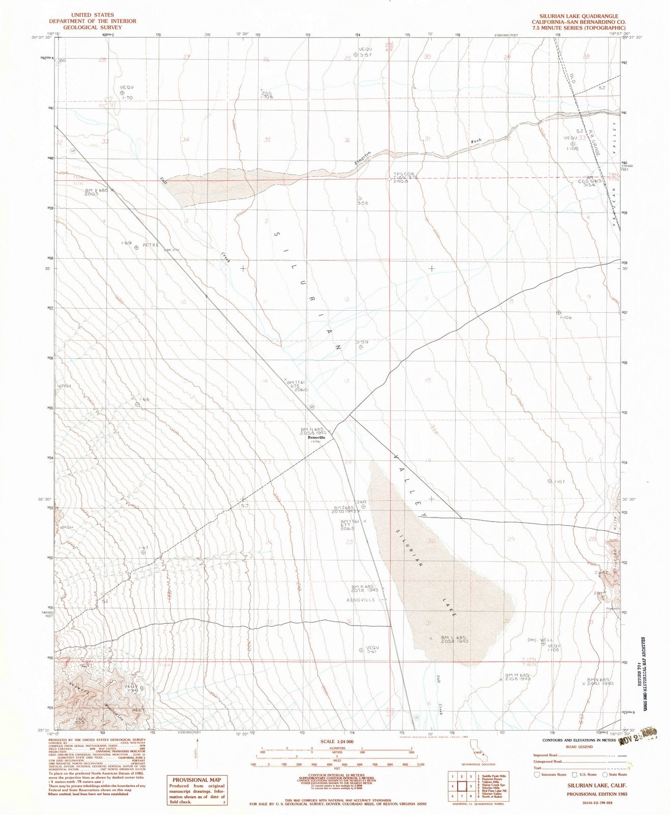 1983 Silurian Lake, CA - California - USGS Topographic Map