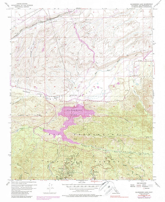 1956 Silverwood Lake, CA - California - USGS Topographic Map