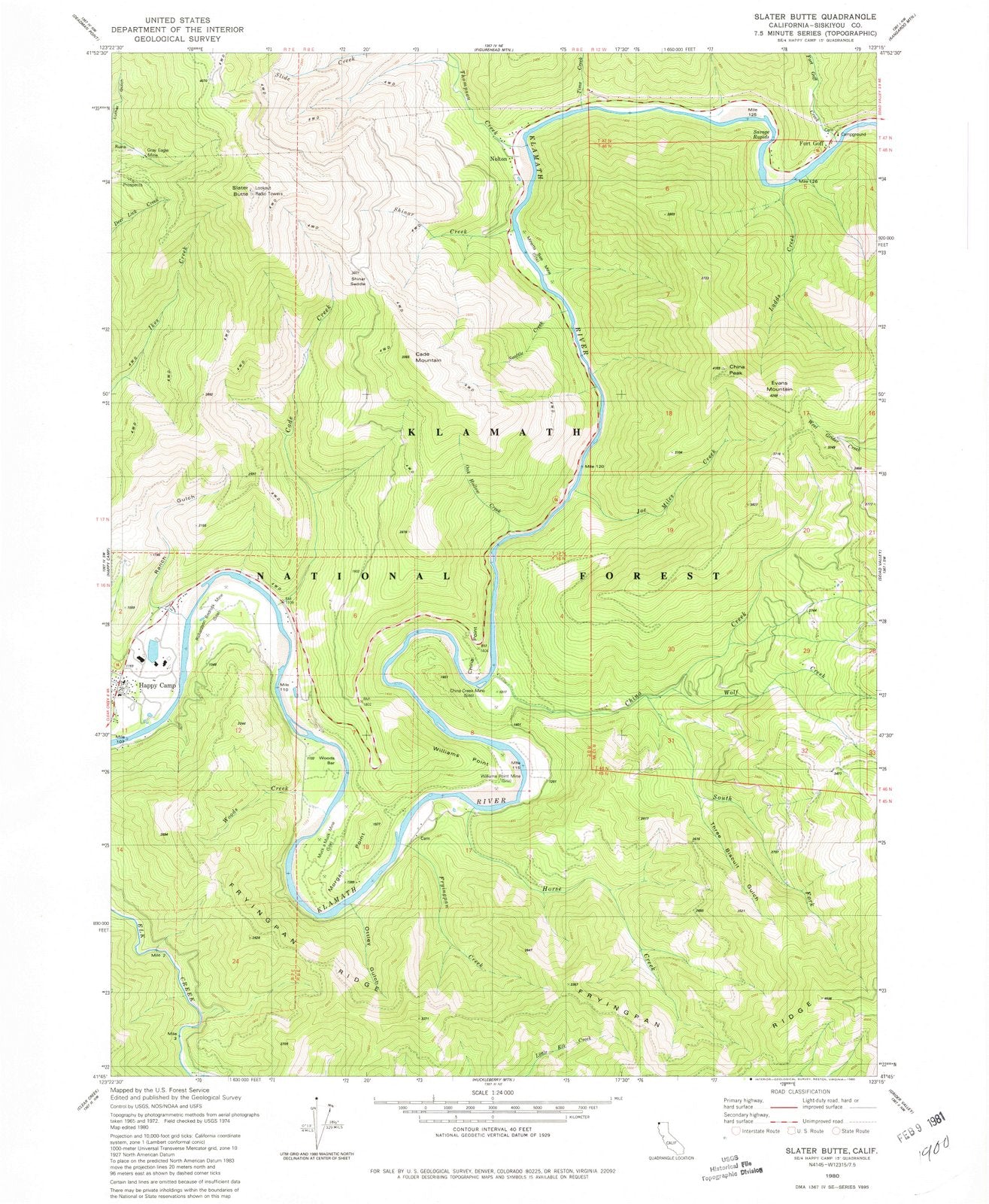 1980 Slater Butte, CA - California - USGS Topographic Map