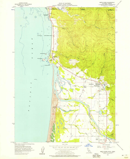 1956 Smith River, CA - California - USGS Topographic Map