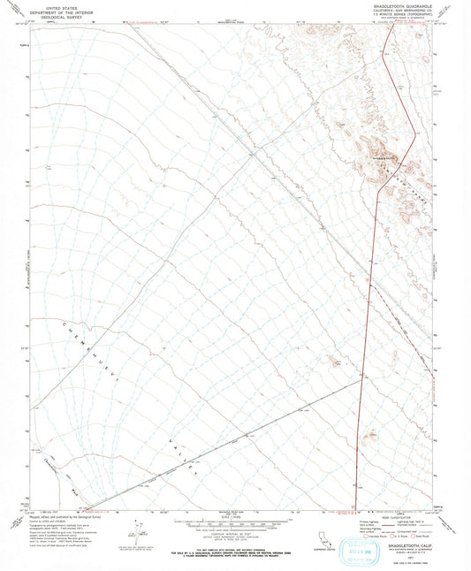 1971 Snaggletooth, CA - California - USGS Topographic Map