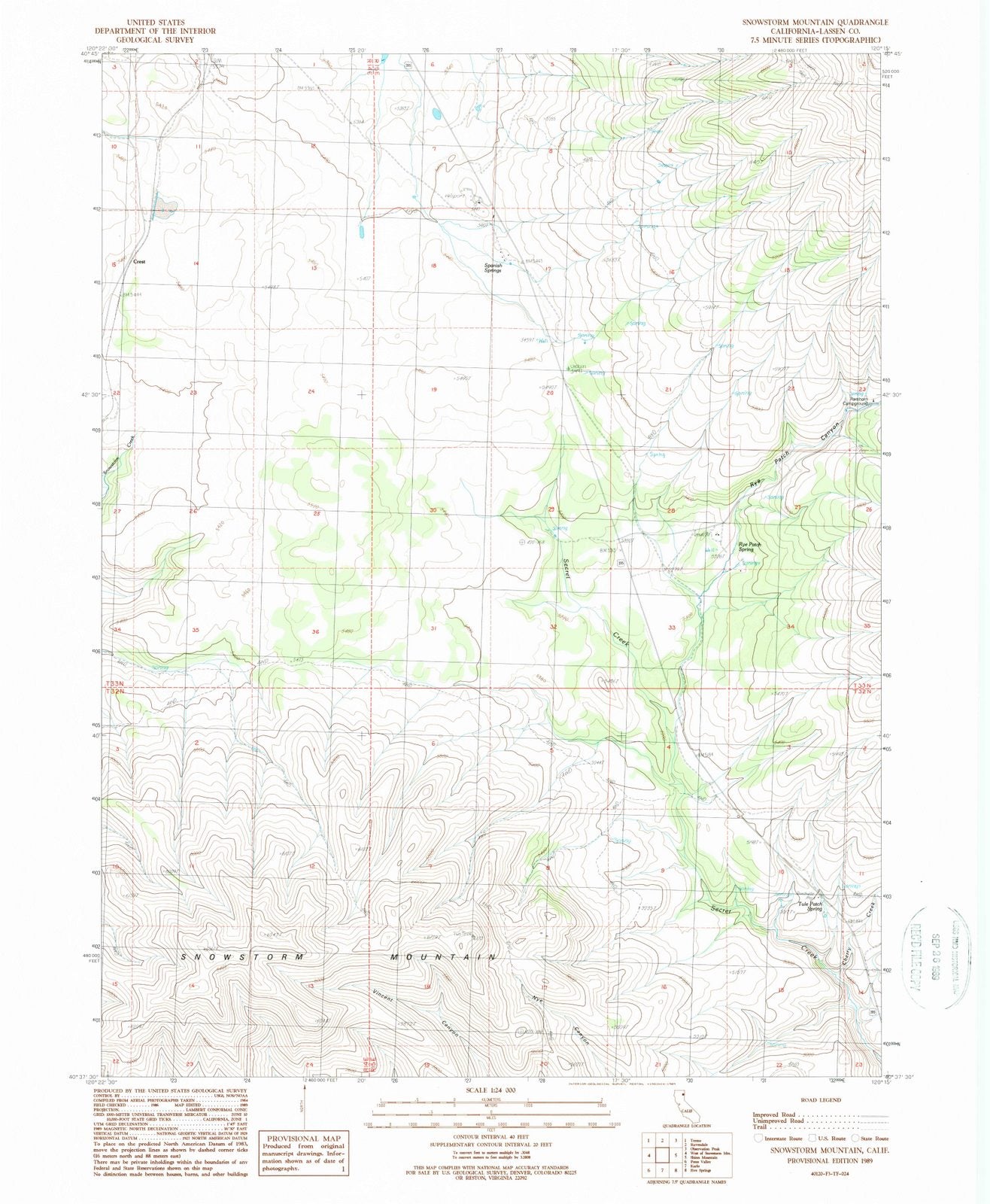 1989 Snowstorm Mountain, CA - California - USGS Topographic Map