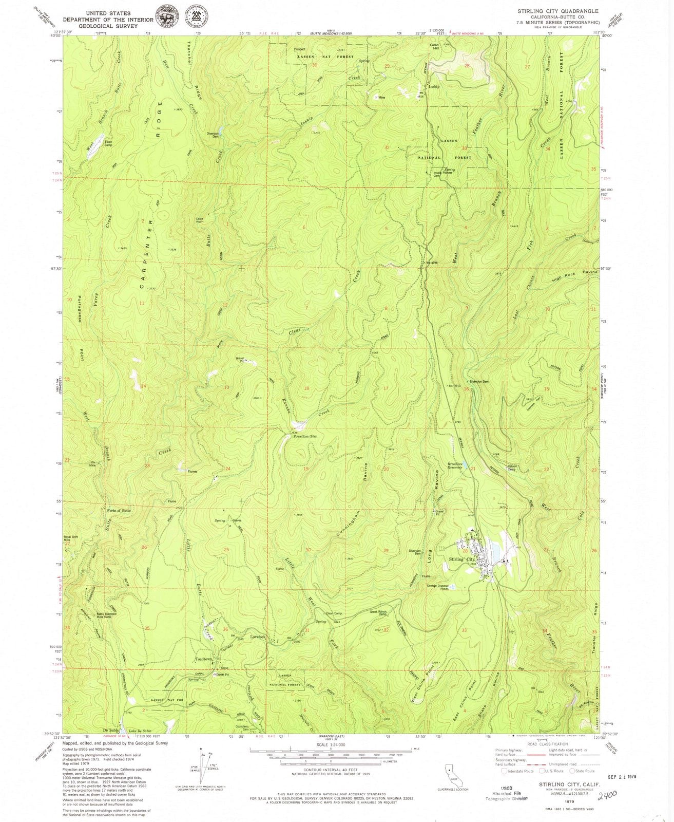 1979 Stirling City, CA - California - USGS Topographic Map