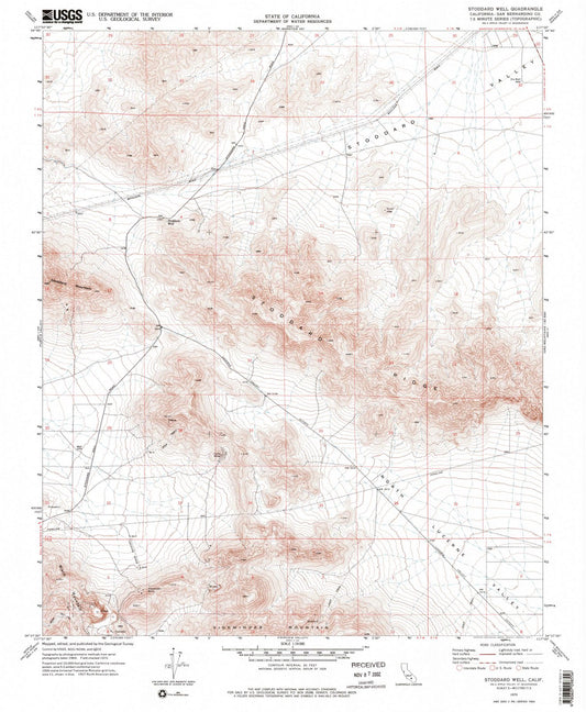 1970 Stoddard Well, CA - California - USGS Topographic Map