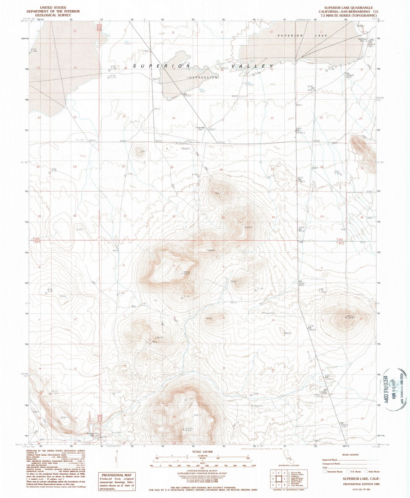 1988 Superior Lake, CA - California - USGS Topographic Map