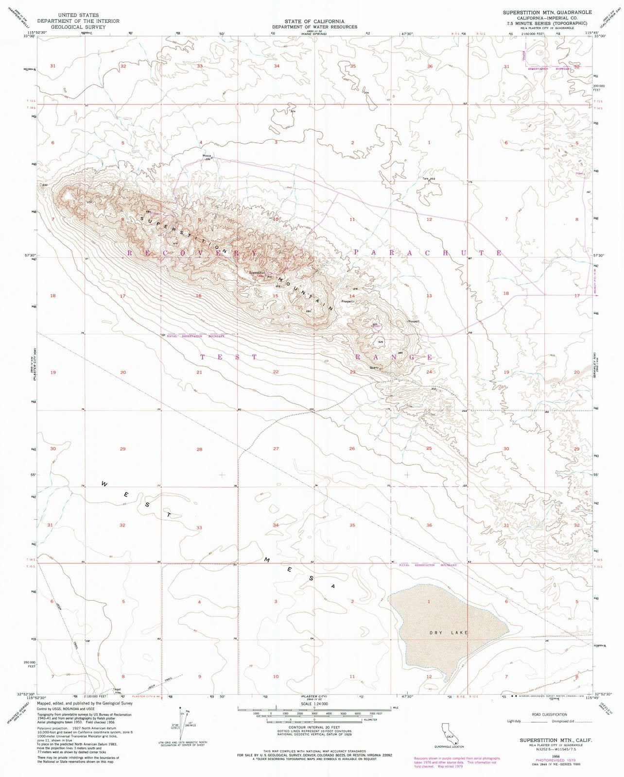 1956 Superstition MTN, CA - California - USGS Topographic Map v2