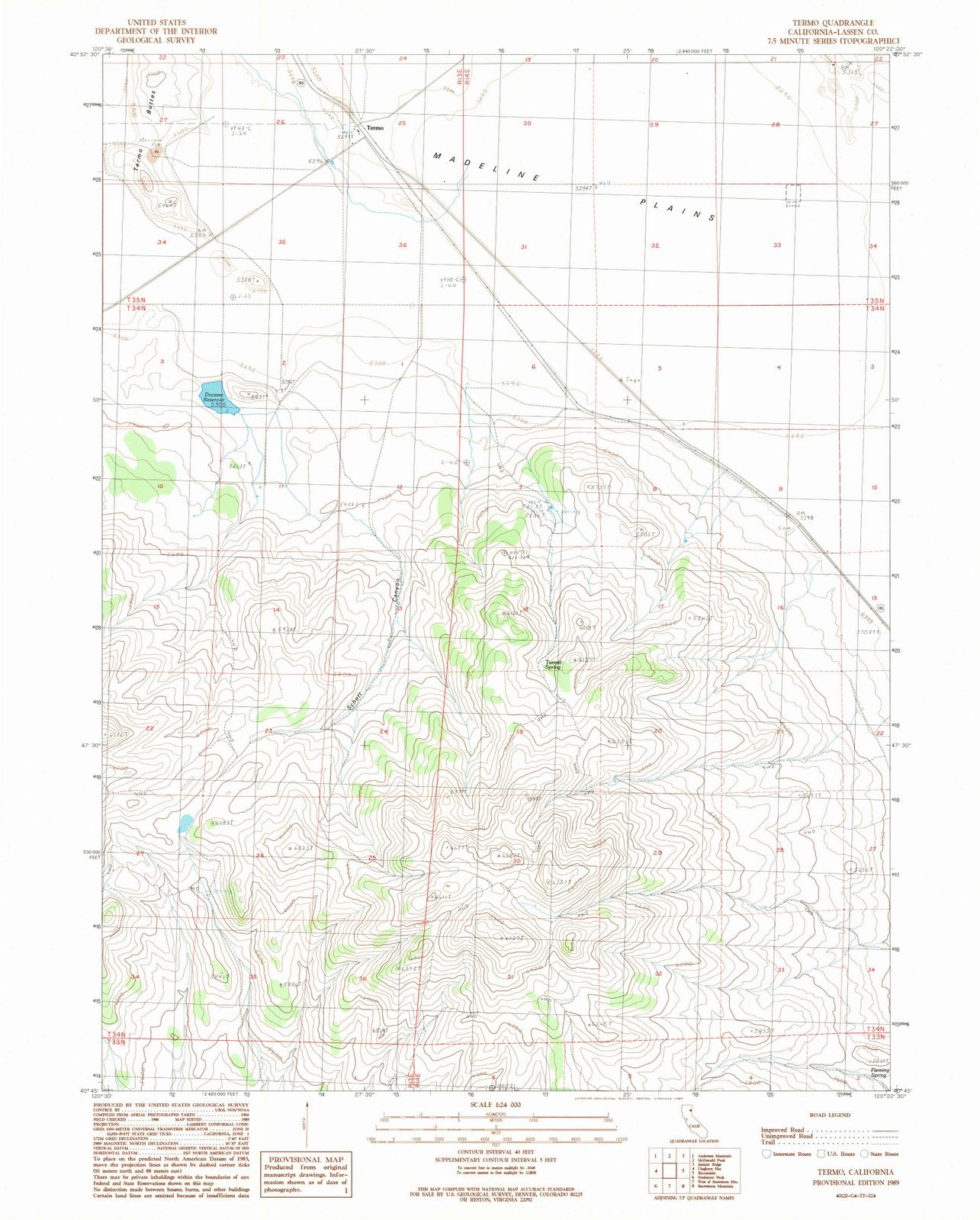 1989 Termo, CA - California - USGS Topographic Map