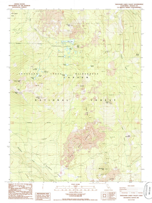 1985 Thousand Lakes Valley, CA - California - USGS Topographic Map
