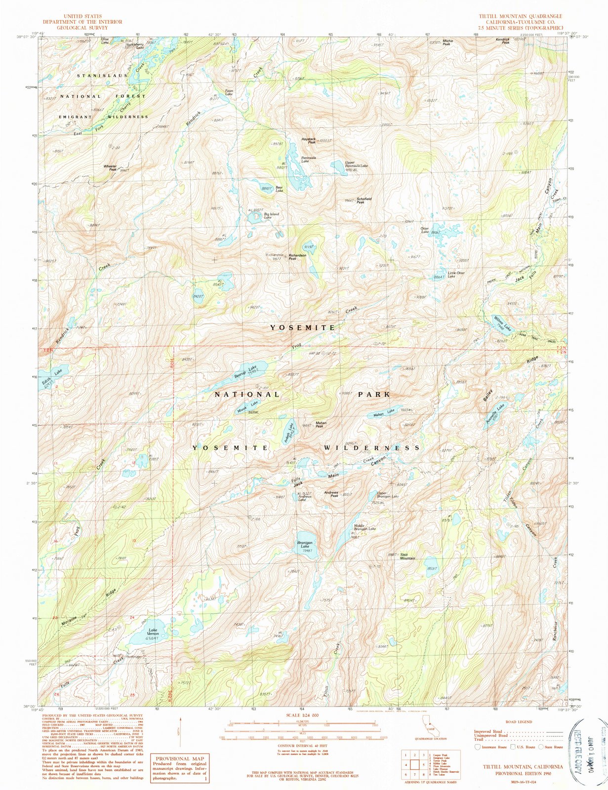 1990 Tiltill Mountain, CA - California - USGS Topographic Map