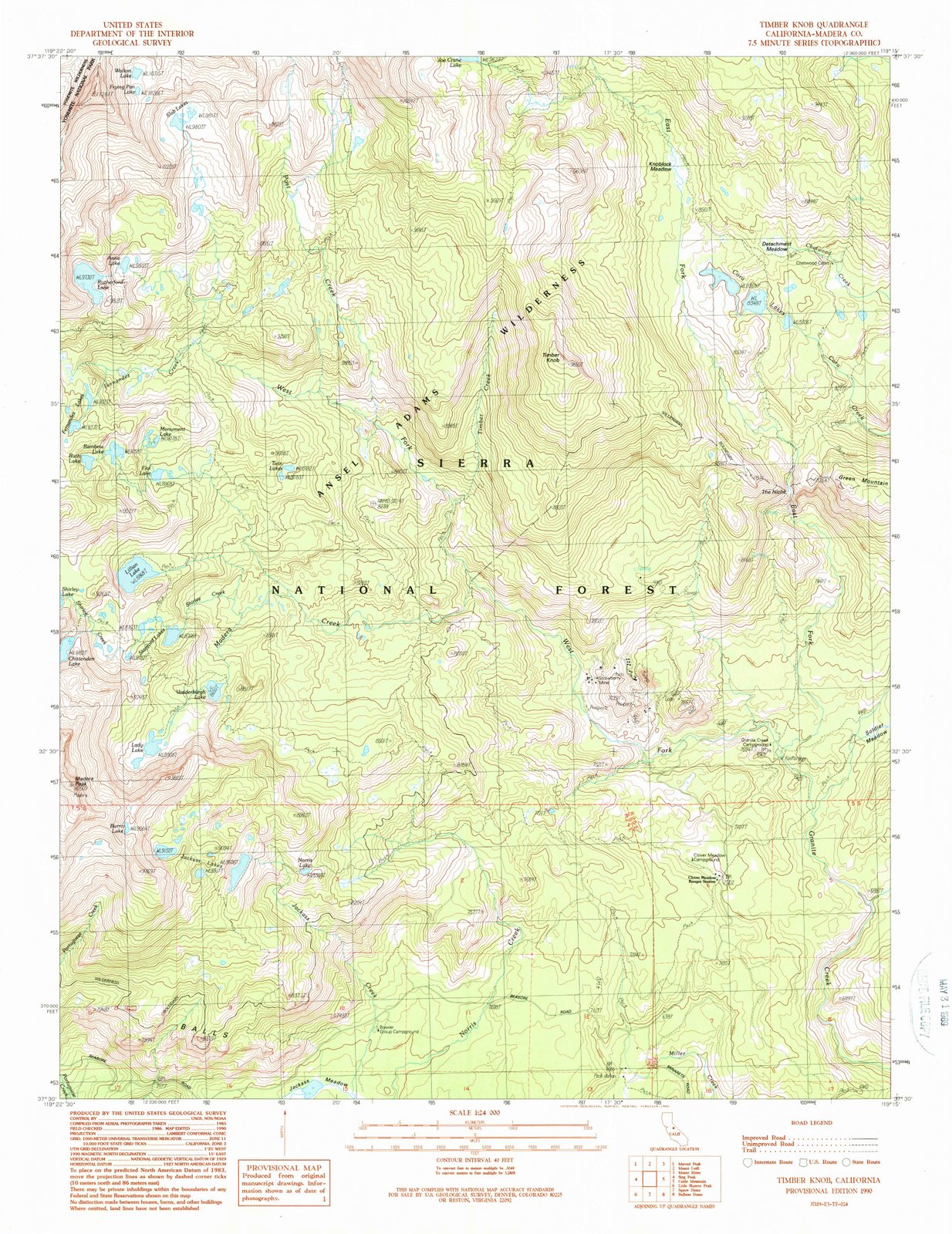 1990 Timber Knob, CA - California - USGS Topographic Map