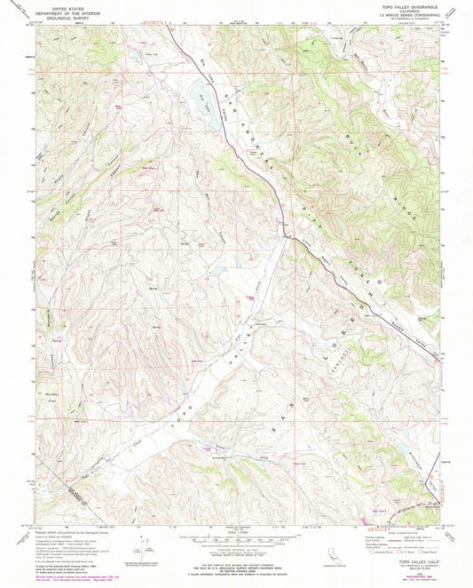 1969 Topo Valley, CA - California - USGS Topographic Map