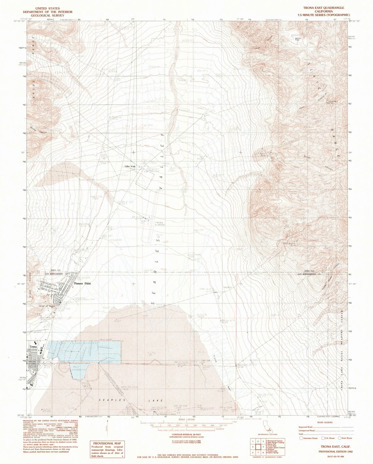 1982 Trona East, CA - California - USGS Topographic Map
